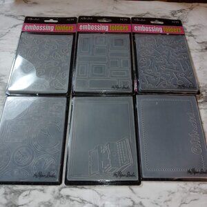 The Paper Studio Embossing Folders Set of 6 For use With Diecut Machines NEW!